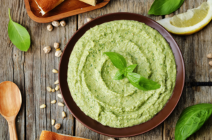Diabetes diet, Basil and pesto hummus